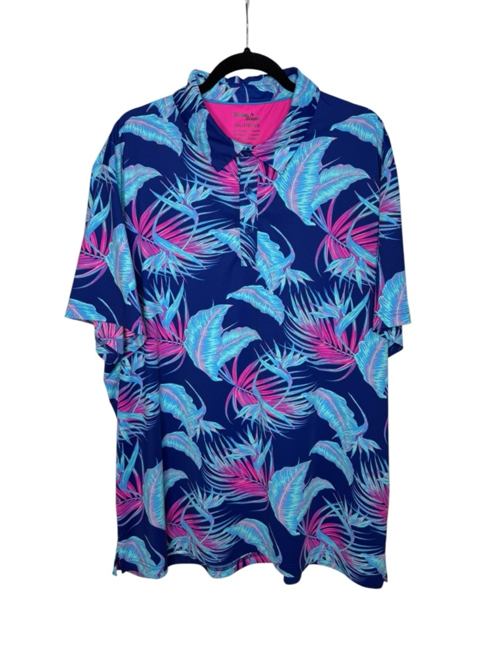 Birdie Bound Tropical Printed Golf Performance Polo Shirt 3XL